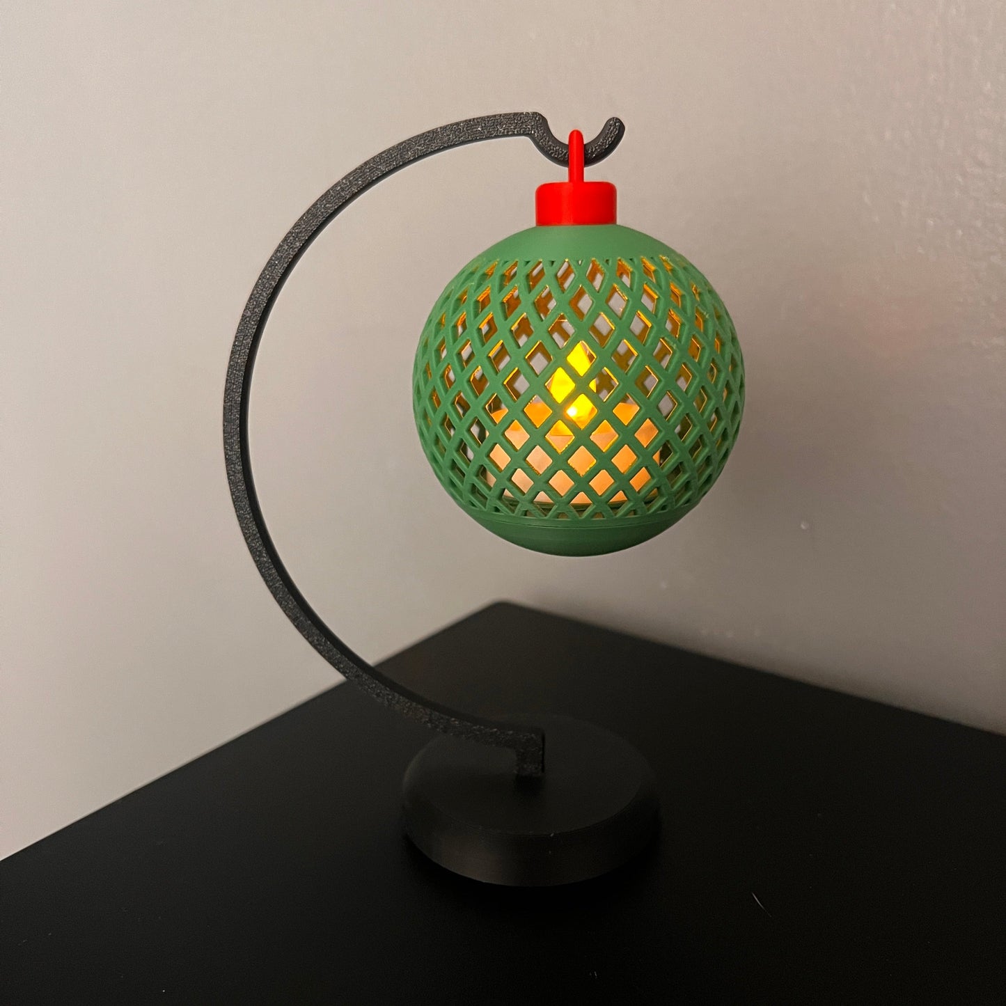 Christmas Ball Ornament Tea Light with Hanger