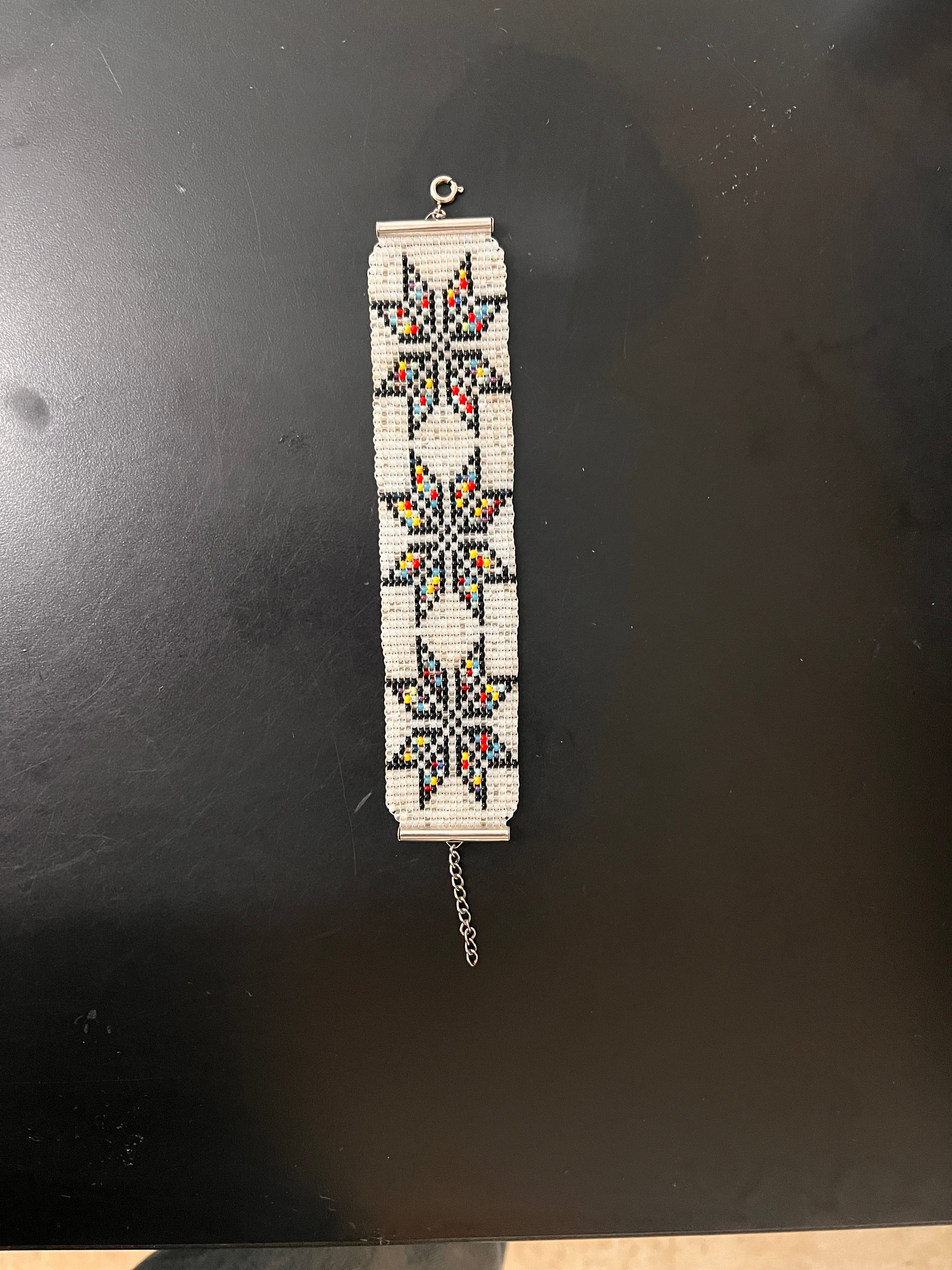 Ivory Geometric Star Beaded Bracelet