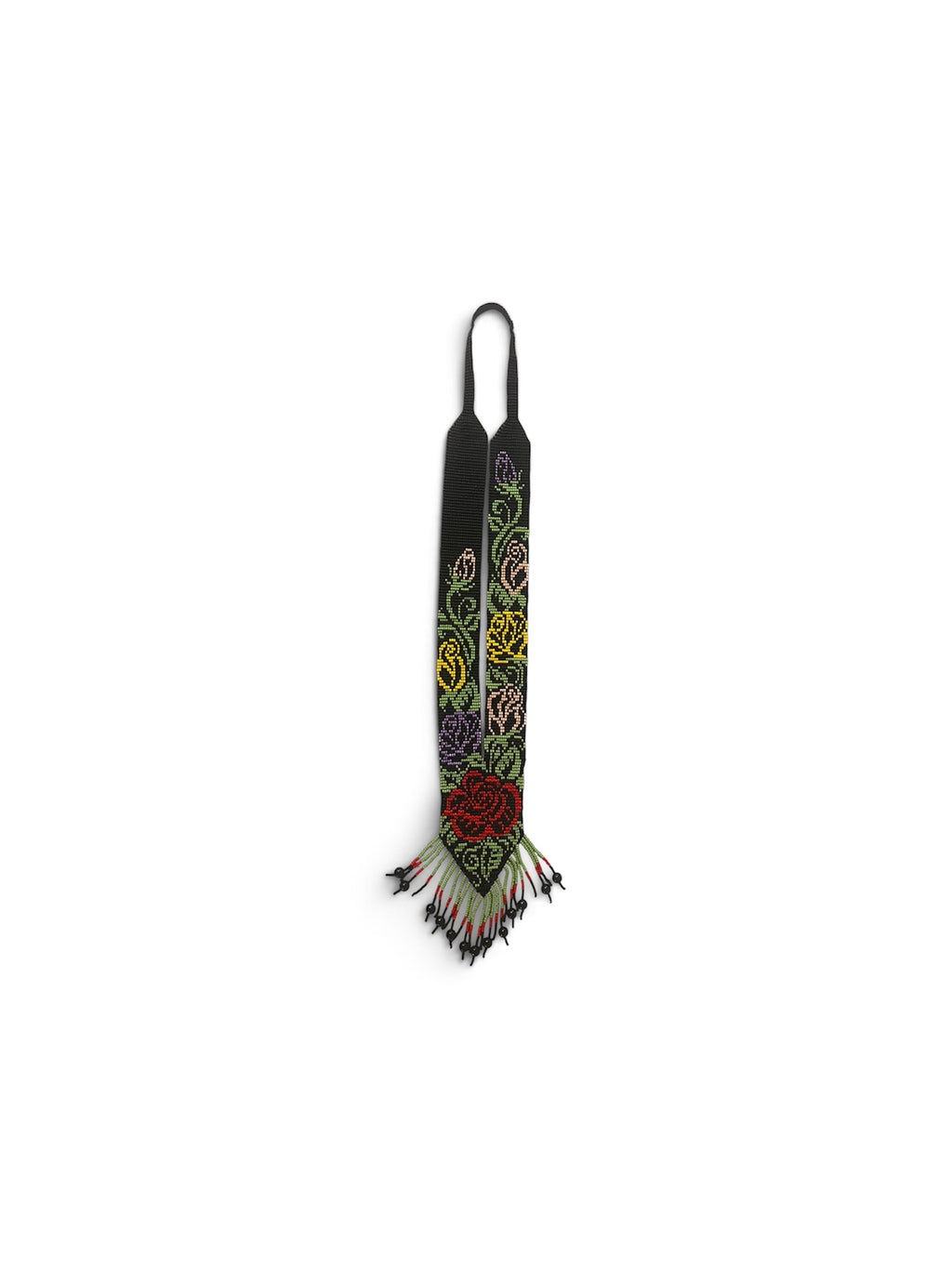 Ukrainian Handmade Long Floral Gerdan-Style Beaded Necklace