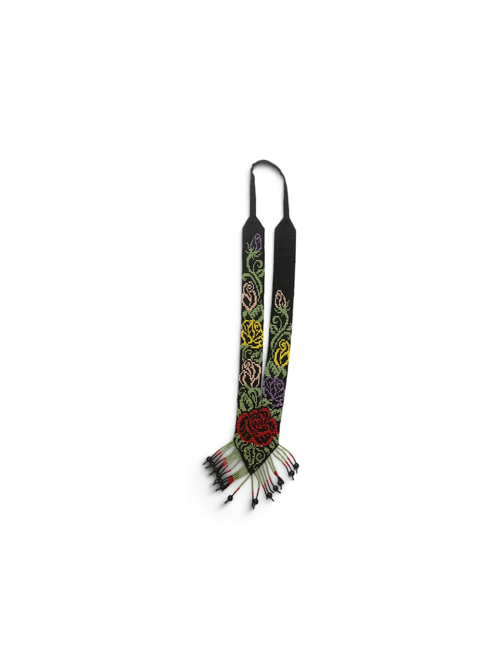 Ukrainian Handmade Long Floral Gerdan-Style Beaded Necklace