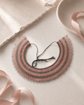 Ukrainian Handmade Kryza-Style Pink, Gray and Dark Beaded Collar