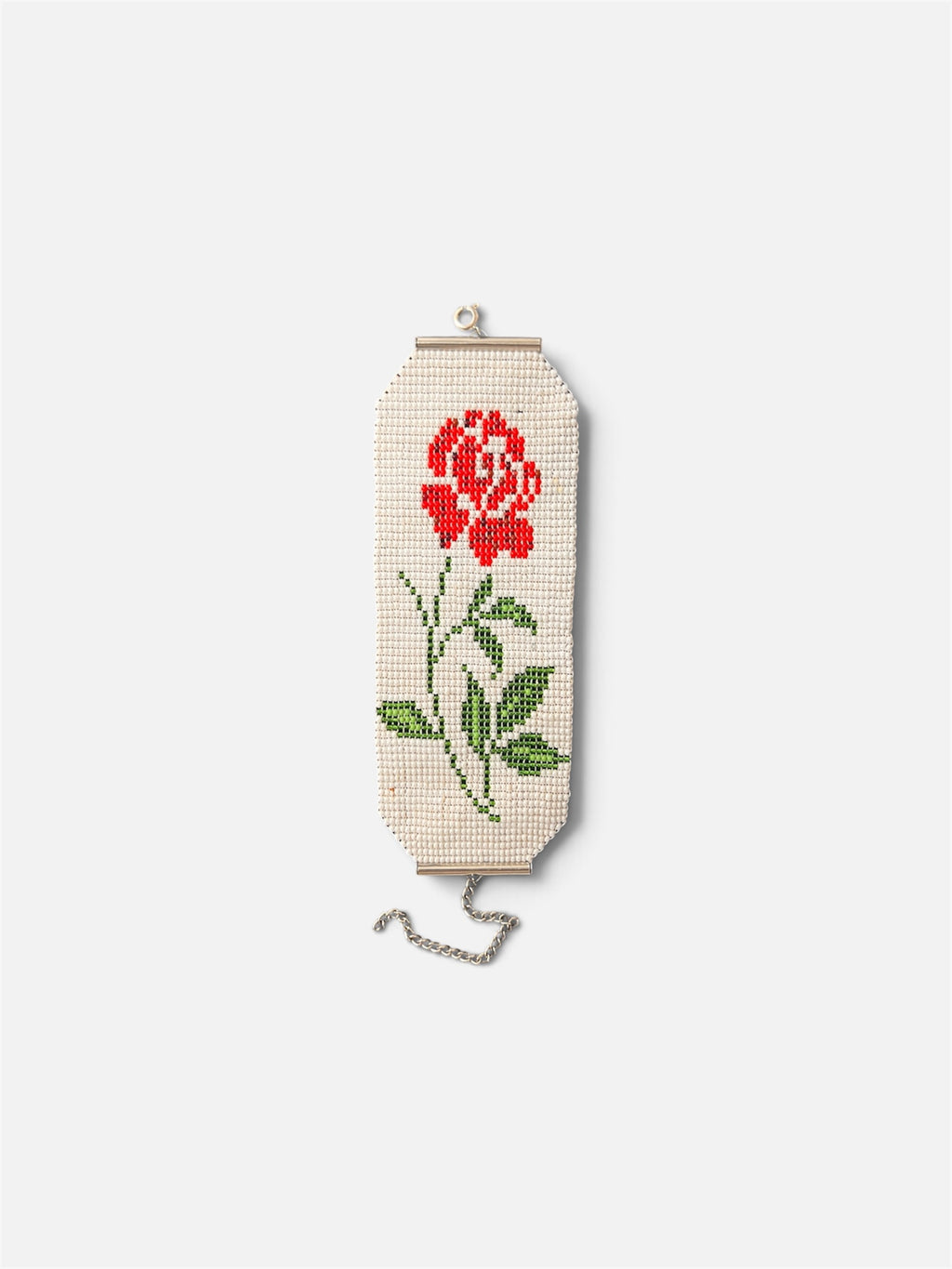 Red Rose Ukrainian Beaded Bracelet
