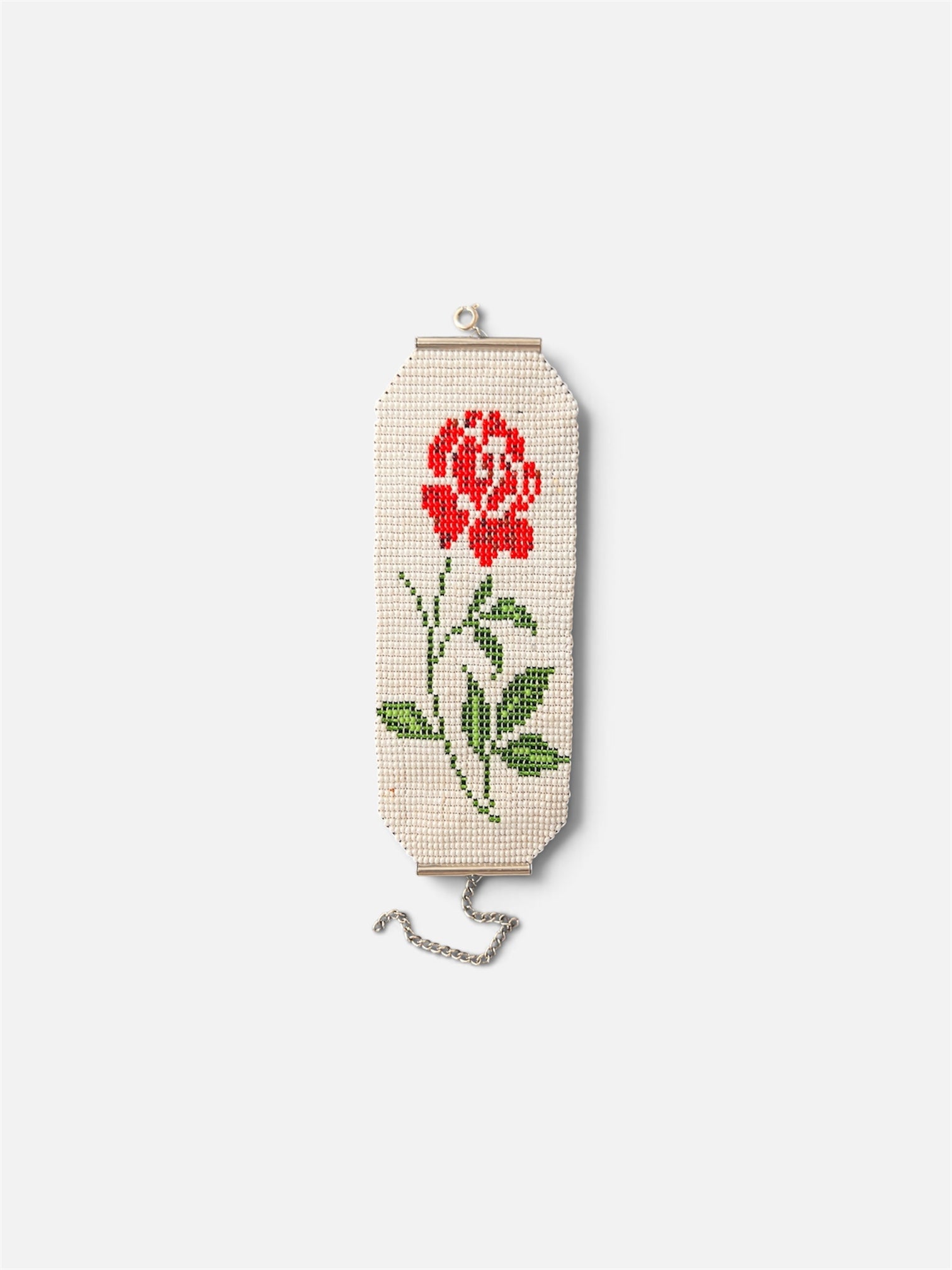 Red Rose Ukrainian Beaded Bracelet