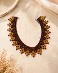 Red and Yellow Sunburst Ukrainian Handmade Kryza-Style Beaded Collar