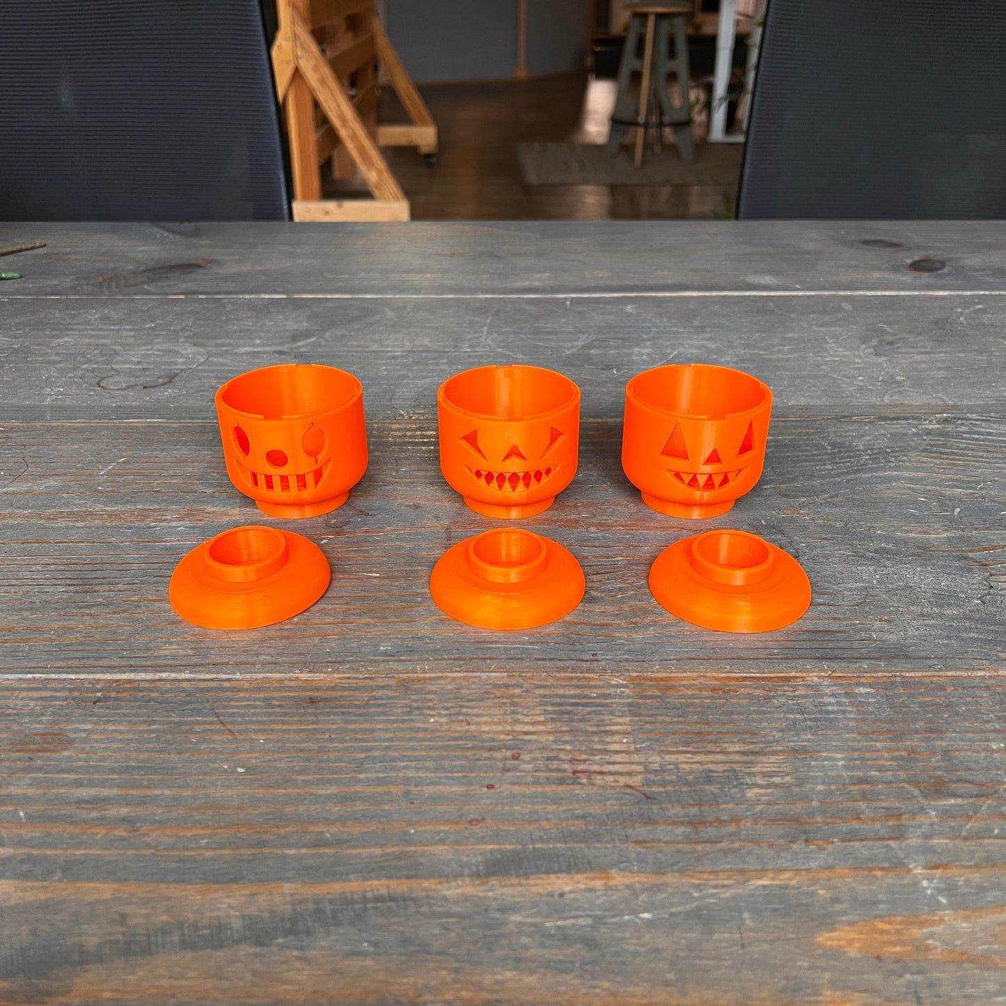 Halloween Tealight Jack-O'-Lanterns (Set of Three)